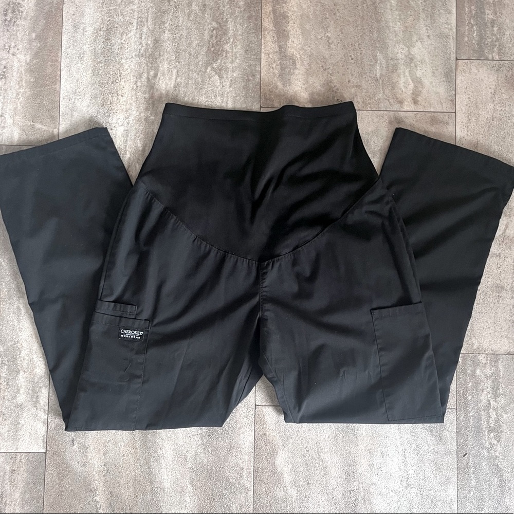 Black Cherokee Workwear Maternity Scrub Pants